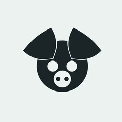 Pig vector icon illustration sign 