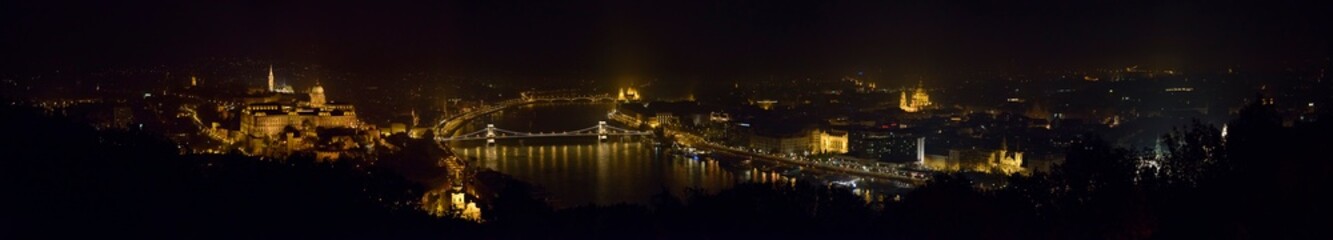 Fototapeta na wymiar Panoramic view of Budapest from Gellert Hill, Hungary.