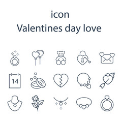 Valentines day love  icons set . Valentines day love   pack symbol vector elements for infographic web