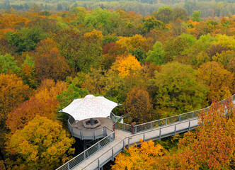 Beautiful Autumn Colors At The Tree Top Walk In Hainich Germany On A Beautiful Overcast Autumn Day