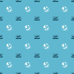 Set Stocks market growth graphs and Financial on seamless pattern. Vector