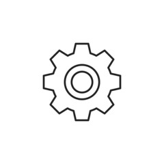 Thin line settings gear icon icon. High quality black vector illustration.