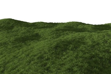 Obraz na płótnie Canvas Green grass field and hills isolated on white