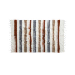 Specially woven rugs made of animal fur on a white background. carpet or rug with different textures and colors. top view
