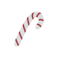 Candy cane isolated on white background. Cartoon of cane vector icon
