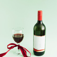 wine bottle and glass