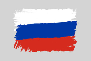 Vector icon of flag of Russia in grunge style