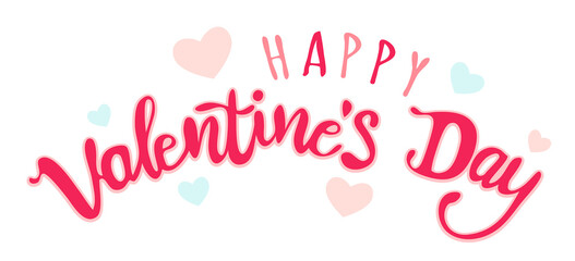 Vector emblem for Valentine's day. Logo for Valentine's day with hand drawing letters.