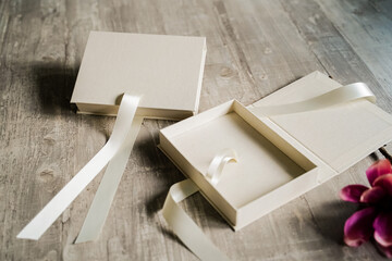 Wedding box on the background.