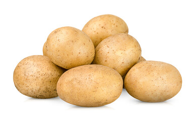 Fototapeta premium a bunch of potatoes on an isolated white background