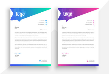 business style, modern gradient letterhead template design. simple and professional letterhead for your company or brand.