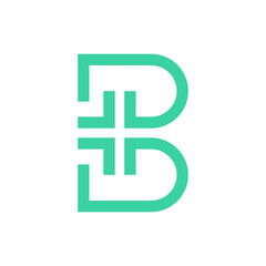 Letter B medical health logo design