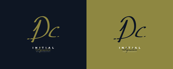 DC Initial Logo Design with Elegant Handwriting Style. DC Signature Logo or Symbol for Wedding, Fashion, Jewelry, Boutique, Botanical, Floral and Business Identity. Feminine Logo