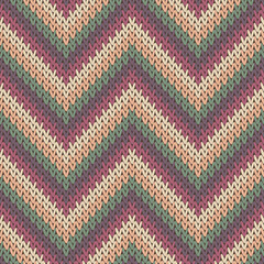 Fototapeta premium Fairisle zigzag chevron stripes knit texture