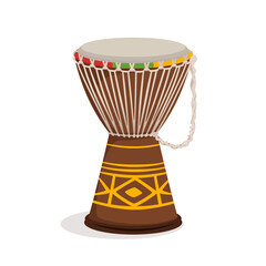 cartoon style illustration of an African drums