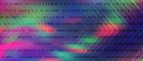 0 1 matrix digits big data tech vector background with fluid gra © SunwArt