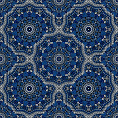 Round medallion vector seamless pattern.