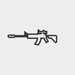 Assault carbine vector icon illustration sign 