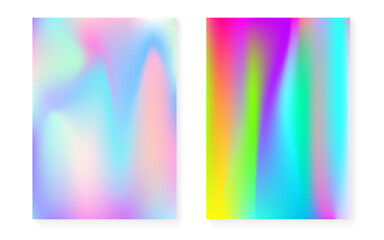 Fototapeta premium Hologram gradient background set with holographic cover.