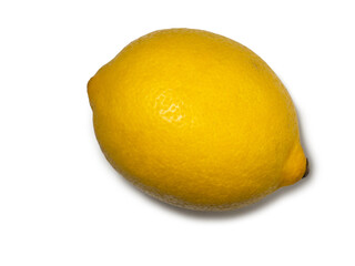 A whole lemon  on a white background. Citrus on the table.  lemon isolate