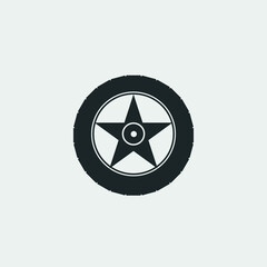 Car tire vector icon illustration sign 