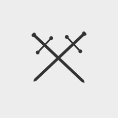 Cross swords vector icon illustration sign 