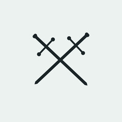 Cross swords vector icon illustration sign 
