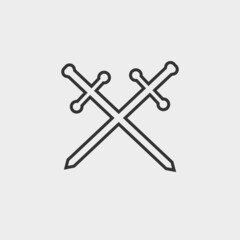 Cross swords vector icon illustration sign 