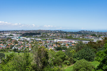 Fototapeta na wymiar Overlooking the suburb of Mt Roskill in Auckland, New Zealand