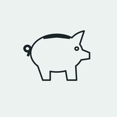 Pig vector icon illustration sign 