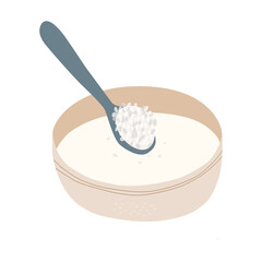Fermented beauty care - fermented rice milk in bowl with spoon