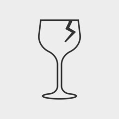 Cracked vector icon solid grey