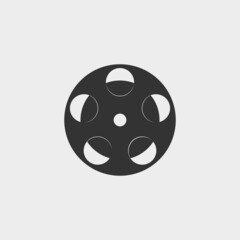 Obraz premium Reel film vector icon solid grey