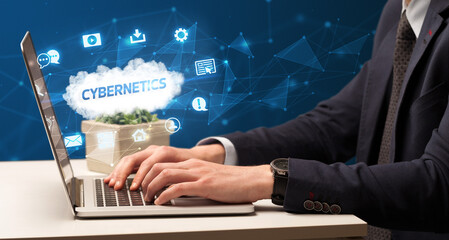 Businessman working with laptop