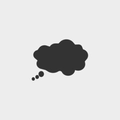 Thought bubble vector icon solid grey