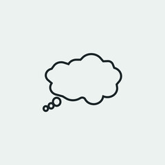 Thought bubble vector icon solid grey