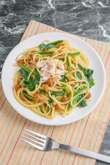 チキンとナメコのスパゲッティー