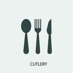 fork and spoon vector icon illustration sign 