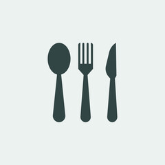 fork and spoon vector icon illustration sign 