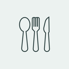 fork and spoon vector icon illustration sign 