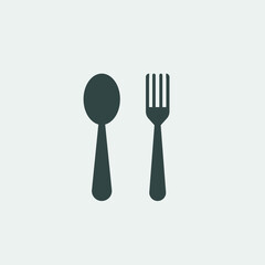 fork and spoon vector icon illustration sign 