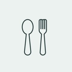 fork and spoon vector icon illustration sign 