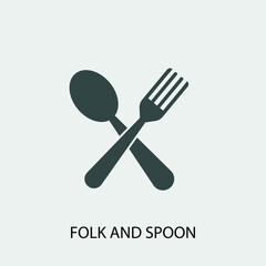 fork and spoon vector icon illustration sign 