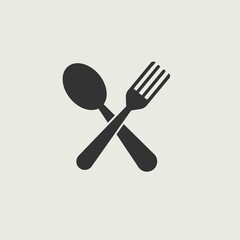 fork and spoon vector icon illustration sign 