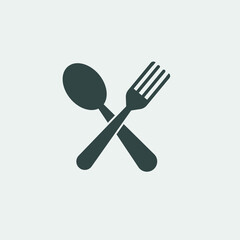 fork and spoon vector icon illustration sign 