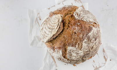 homemade sourdough baked bread