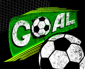 Naklejka premium Football vector illustration print for t-shirt