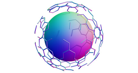 4K 3D Abstrakt Bunt Chemie Biologie Ball KI Büro Design © TSW