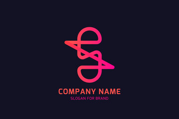 Original letter S for creative logo design. Vector sign for a company logotype on a dark background. Flat illustration EPS10.
