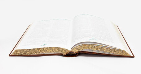 opened book isolated on white. background